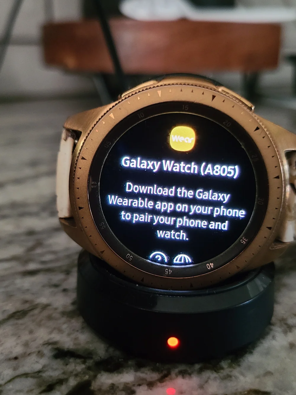 Samsung Galaxy Watch in Rose Gold with Pink and Cream Bands